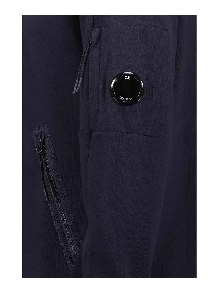 Cp Company Quarter Zip Collar Sweatshirt In Navy - Image 4