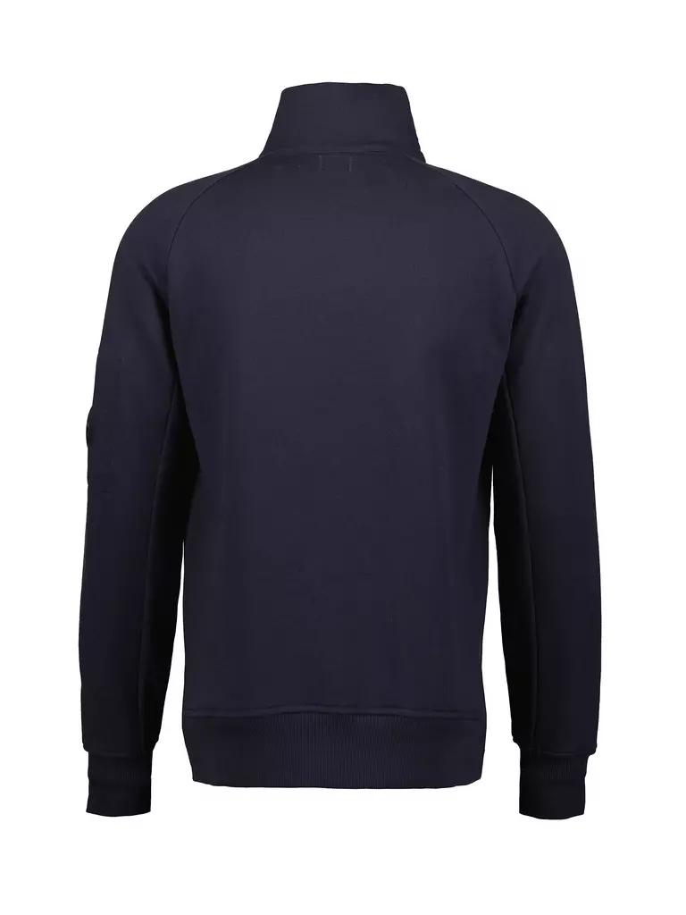 Cp Company Quarter Zip Collar Sweatshirt In Navy - Image 5