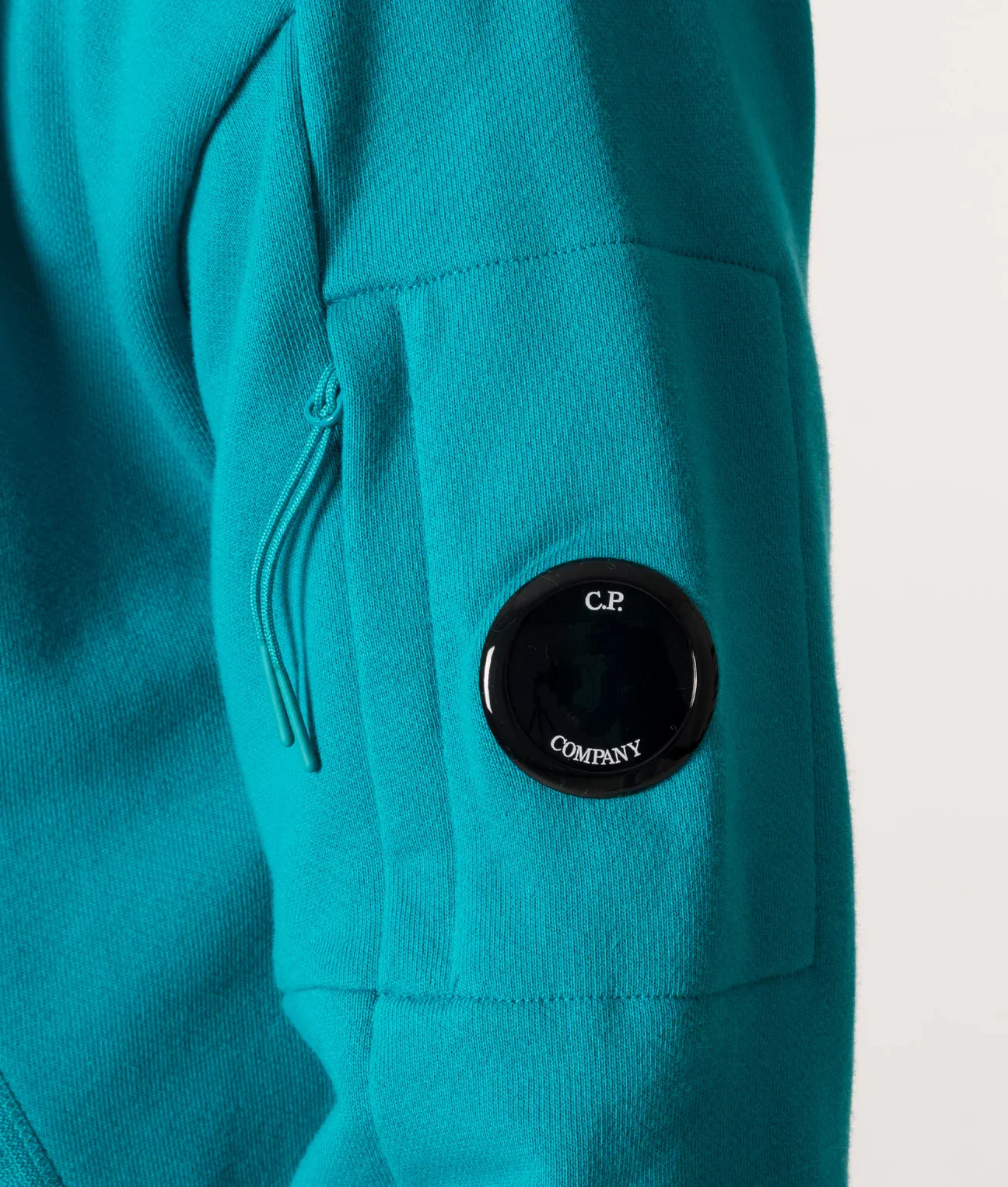 Cp Company Quarter Zip Polo Collar Sweatshirt In Tile Blue - Image 2