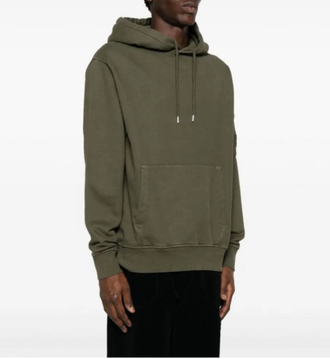Cp Company Resist Dyed Brushed Emerised Lens Overhead Hoodie In Grape Leaf - Image 3