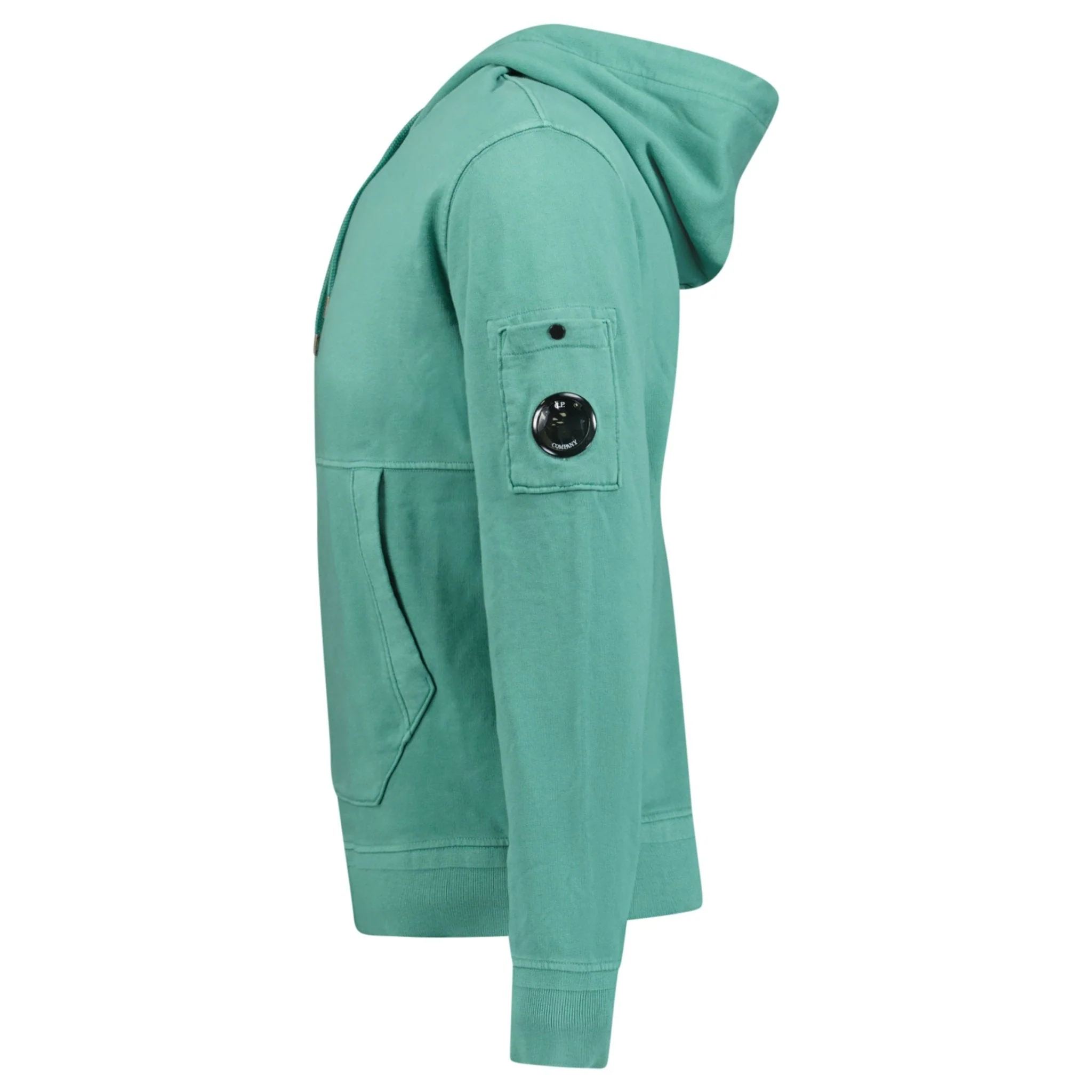 Cp Company Resist Dyed Cotton Lens Overhead Hoodie in Frosty Green - Image 2