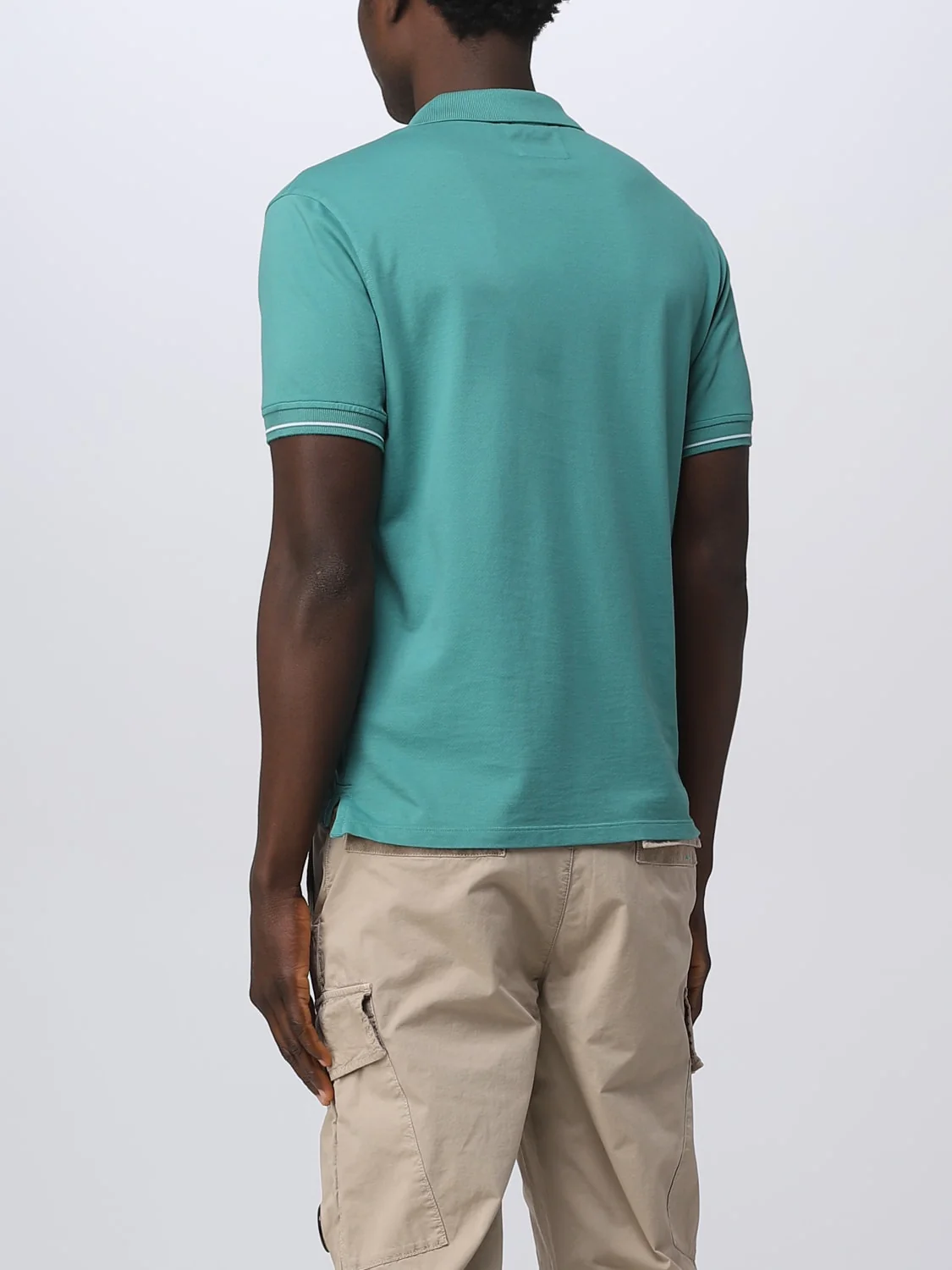 Cp Company Tacting Piquet Logo Polo Shirt In Frosty Green - Image 2