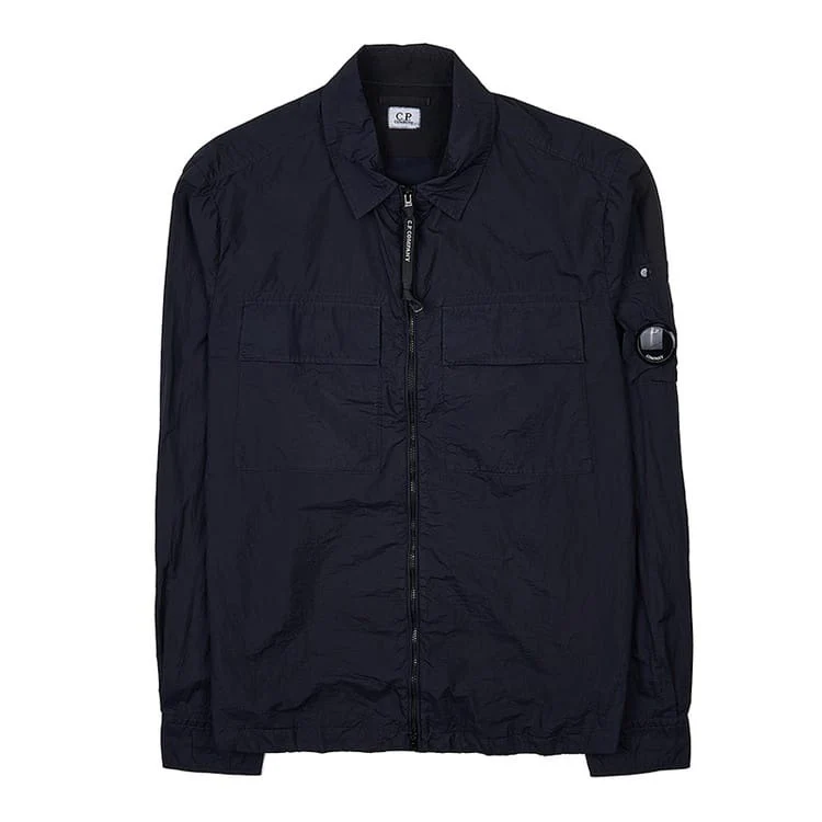 Cp Company Taylon L Chrome Lens Full Zip Shirt in Navy