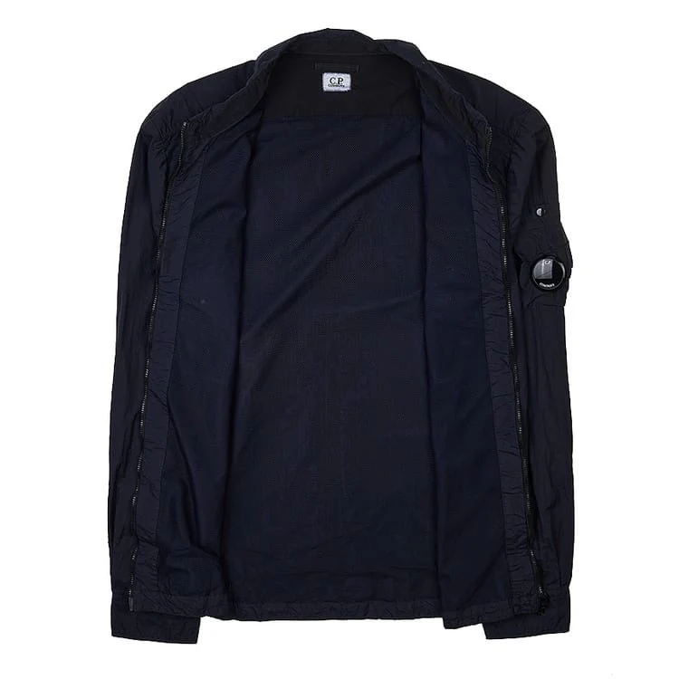 Cp Company Taylon L Chrome Lens Full Zip Shirt in Navy - Image 3