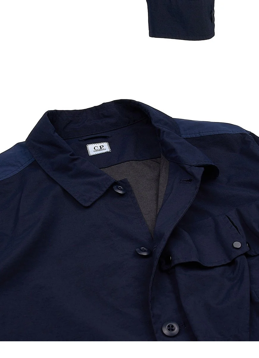 Cp Company Taylon P Button Up Overshirt in Navy - Image 4