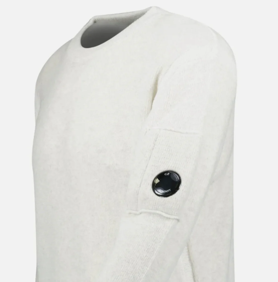 Cp Company Vanise Lens Knit Sweatshirt In White Melange - Image 2