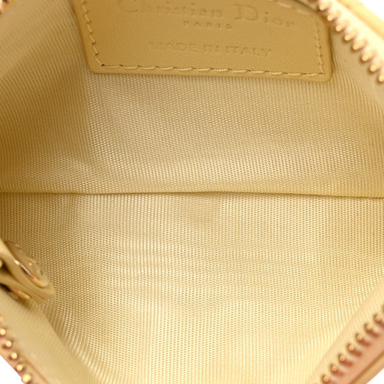 Dior Lambskin Cannage Zipped Key Case In Yellow - Image 4