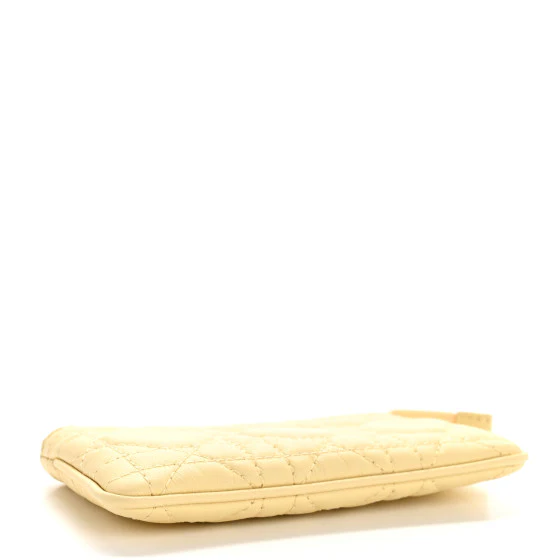 Dior Lambskin Cannage Zipped Key Case In Yellow - Image 6