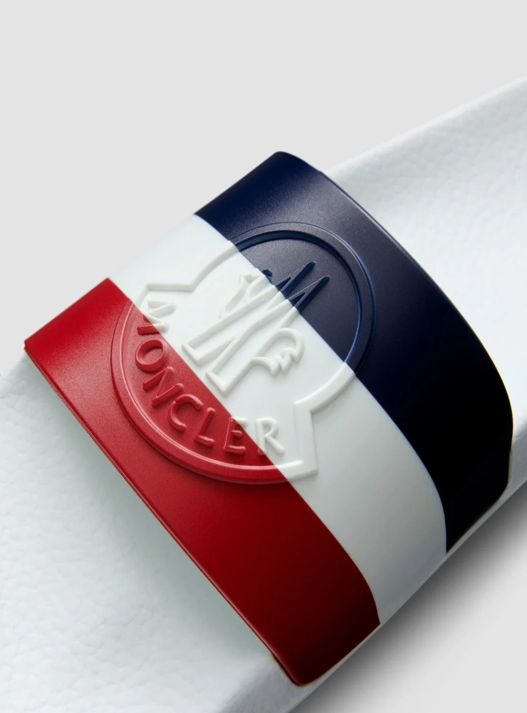 Moncler Basile Logo Sliders In White - Image 3