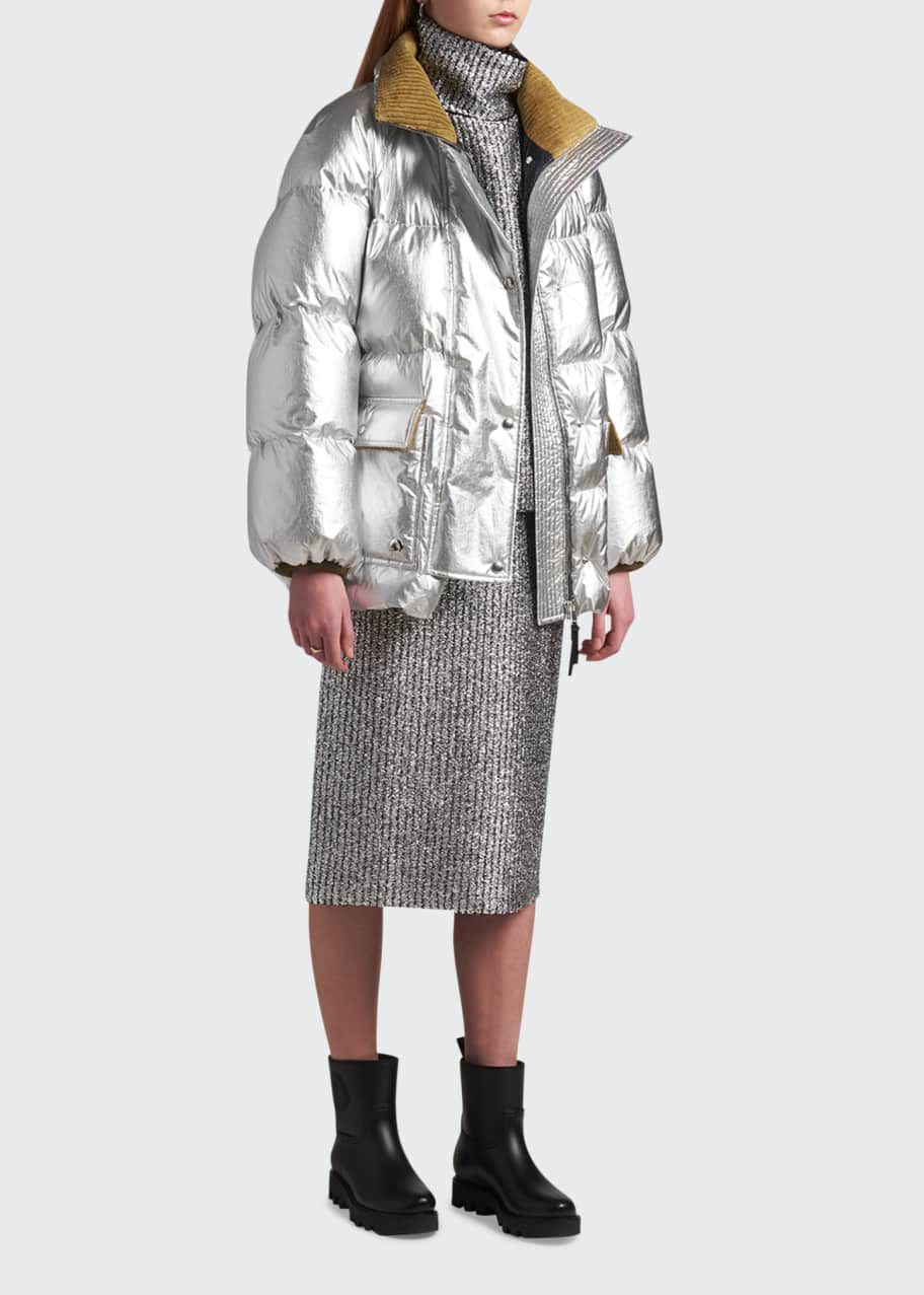 Moncler Ladies Oversized Paquita Down Jacket In Silver - Image 4