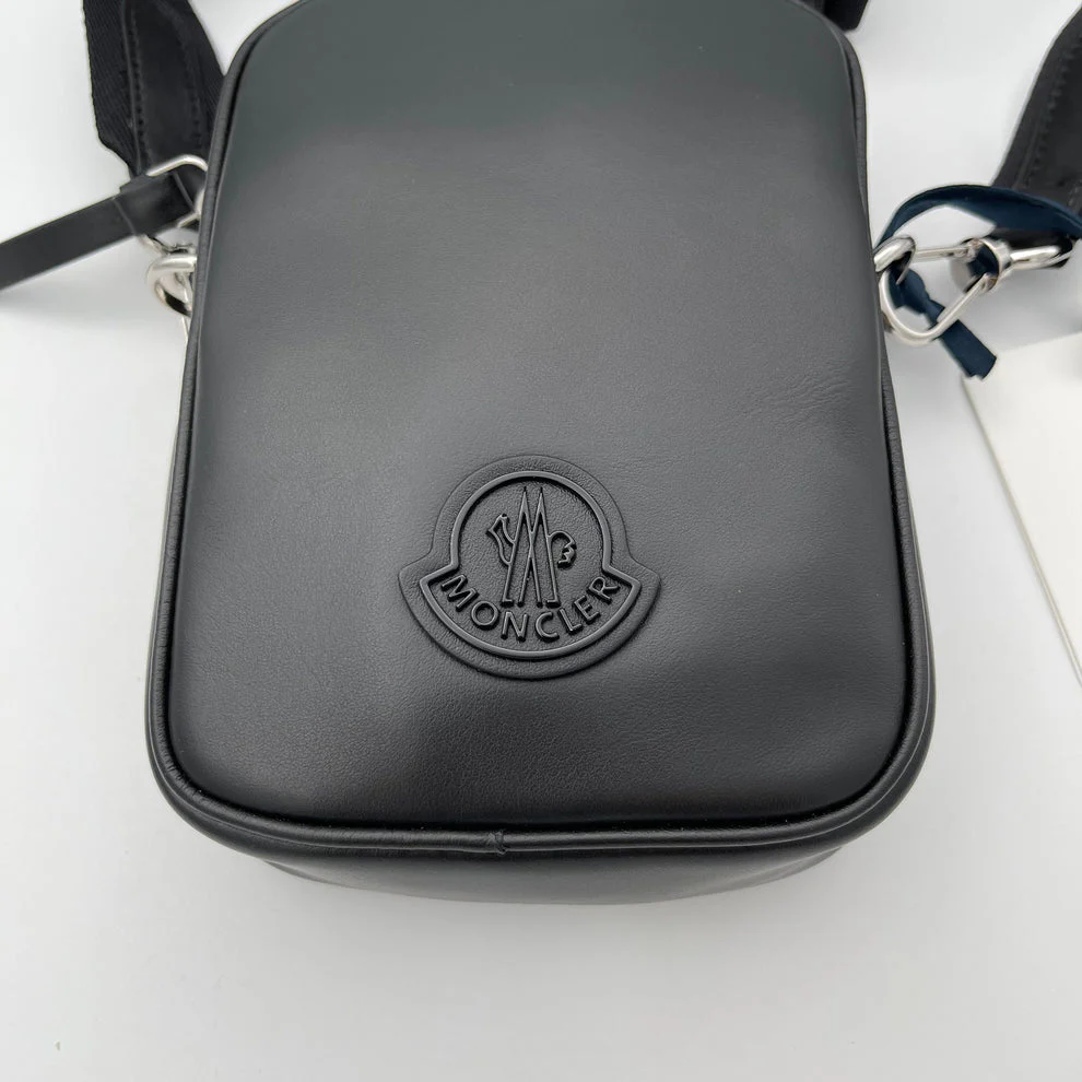 Moncler New Detour Leather Crossbody Bag In Black - Image 2