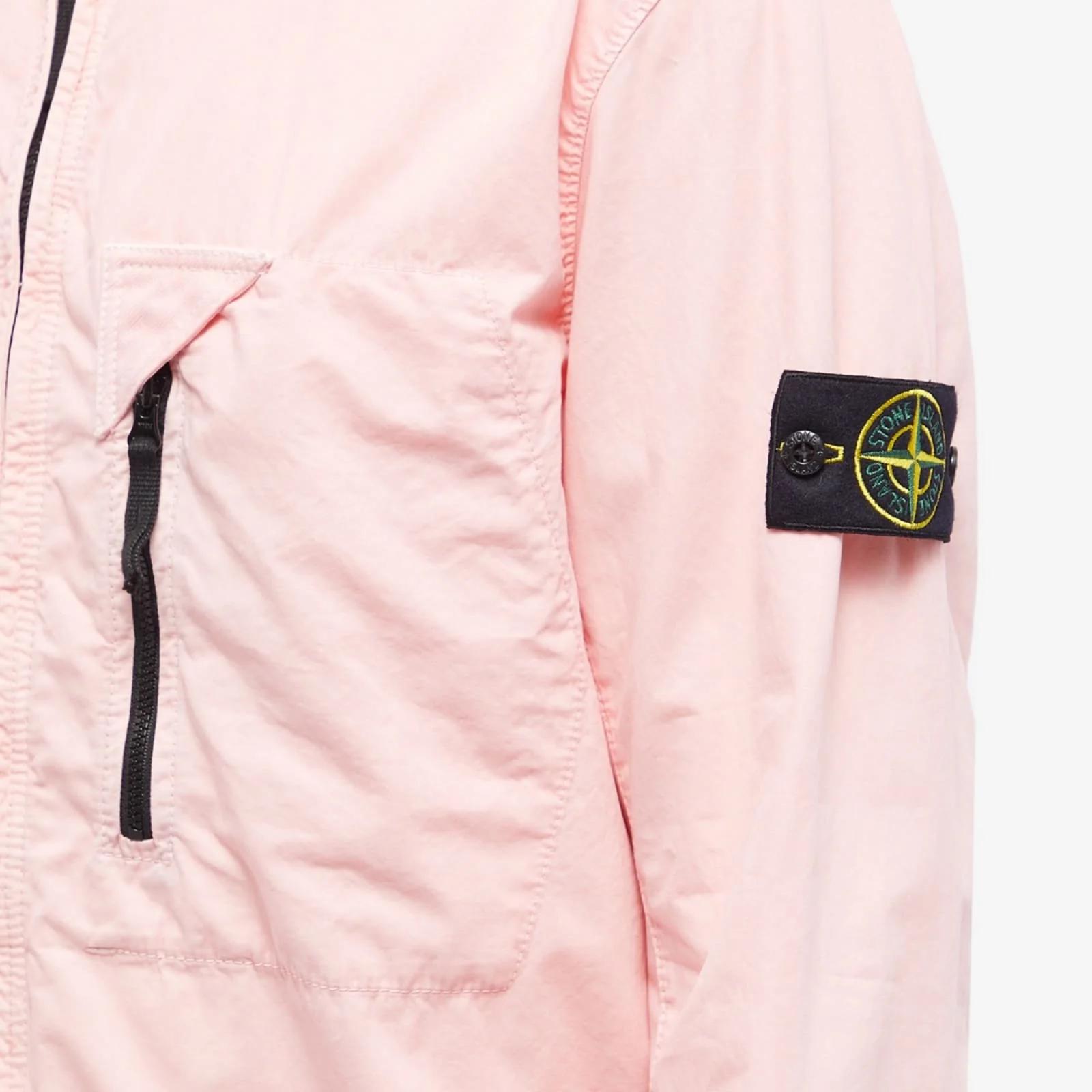 Stone Island Brushed Cotton Garment Dyed Overshirt In Pink - Image 4