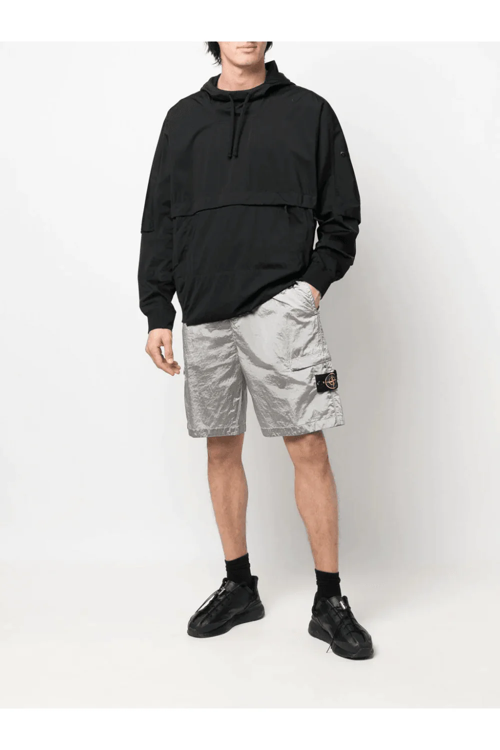 Stone Island L1721 Comfort Fit Nylon Metal Swimshorts In Grey