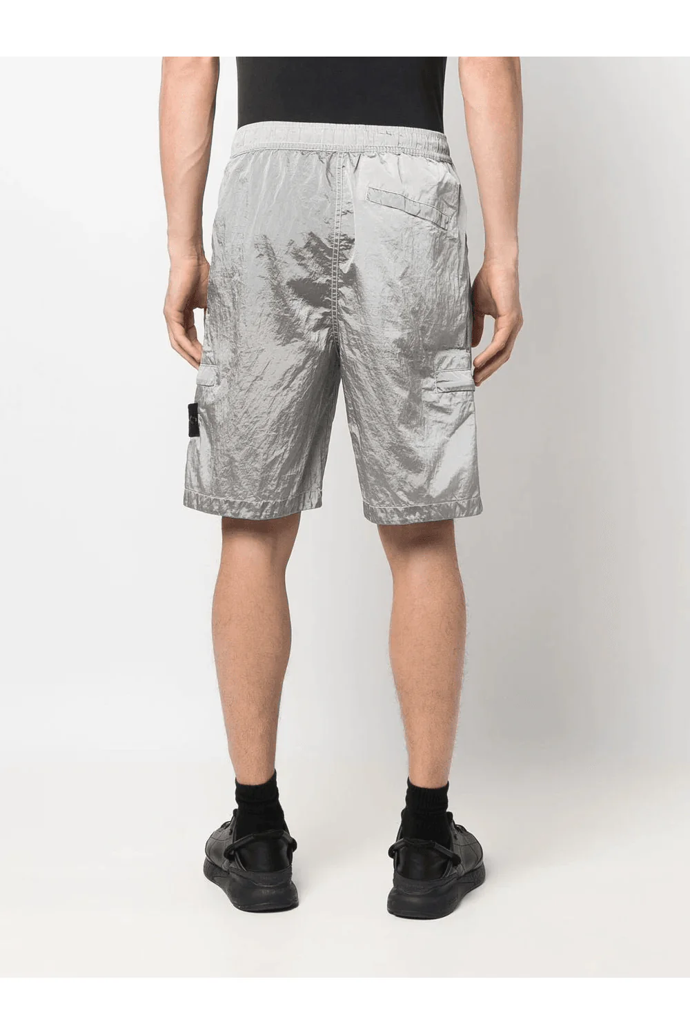 Stone Island L1721 Comfort Fit Nylon Metal Swimshorts In Grey - Image 5