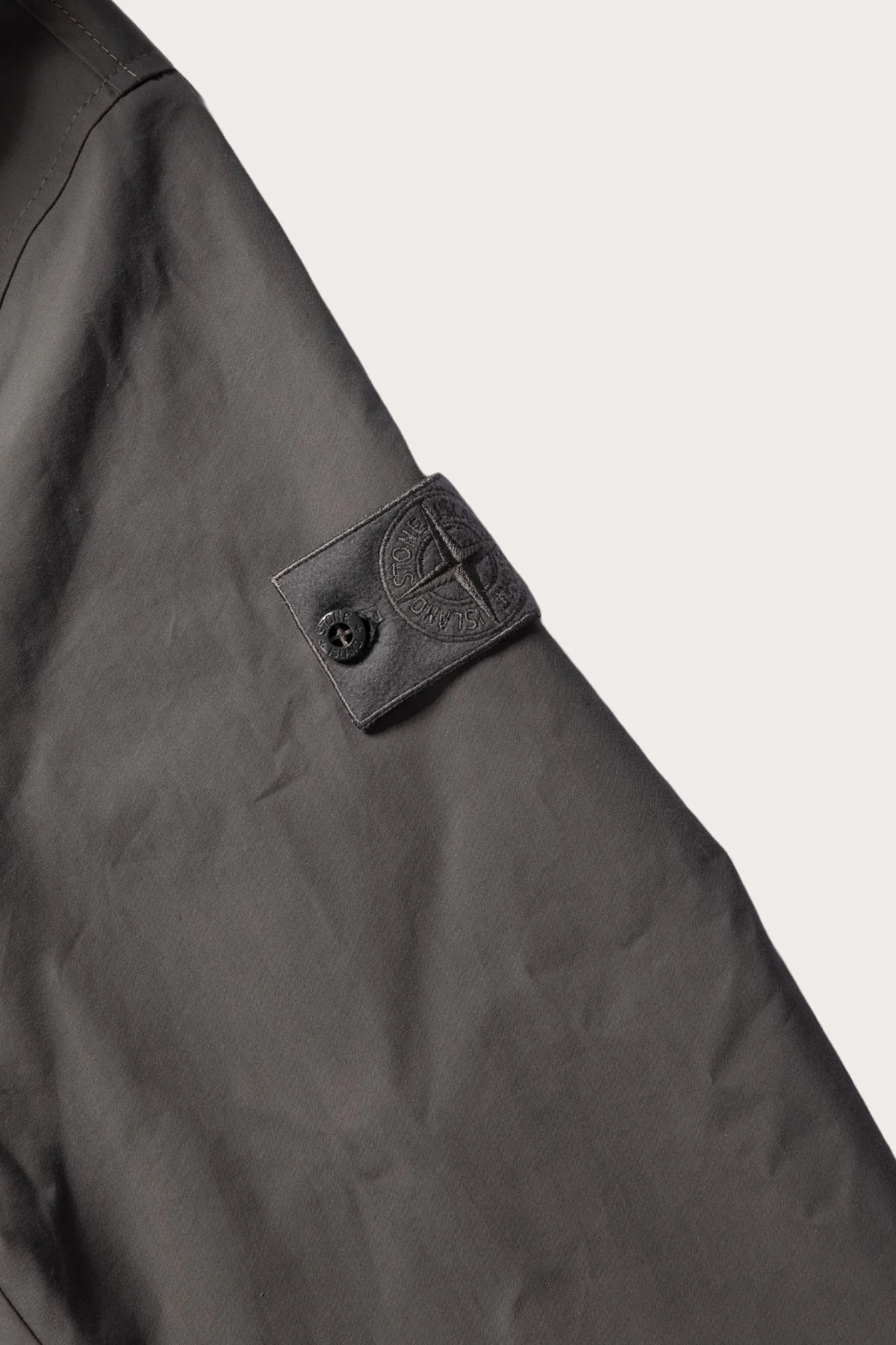Stone Island Long Hooded Parka With Sheepskin Hood In Grey - Image 2