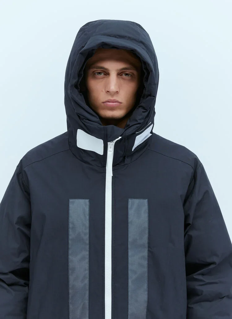 Stone Island Marina Rubber Wax Poplin Down Jacket In Navy - Image 5