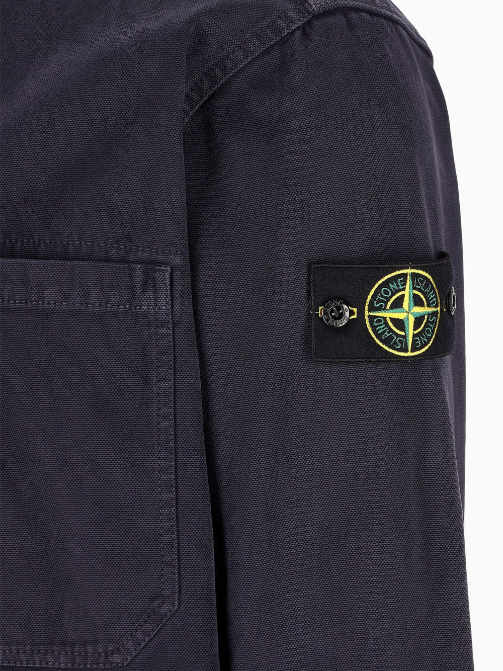 Stone Island Old Effect Garment Dyed Overshirt In Navy - Image 2
