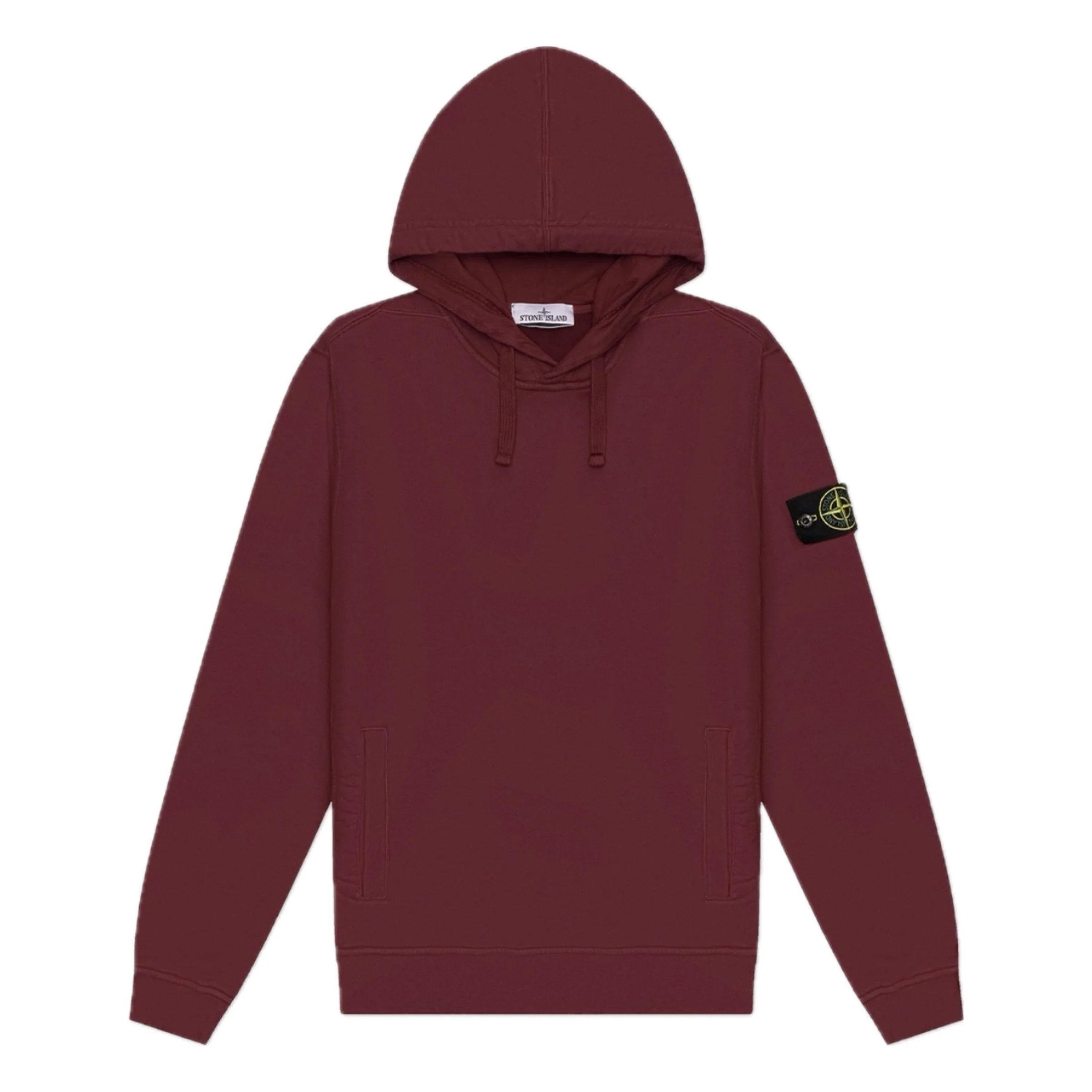 Stone Island Organic Cotton Hoodie In Burgundy