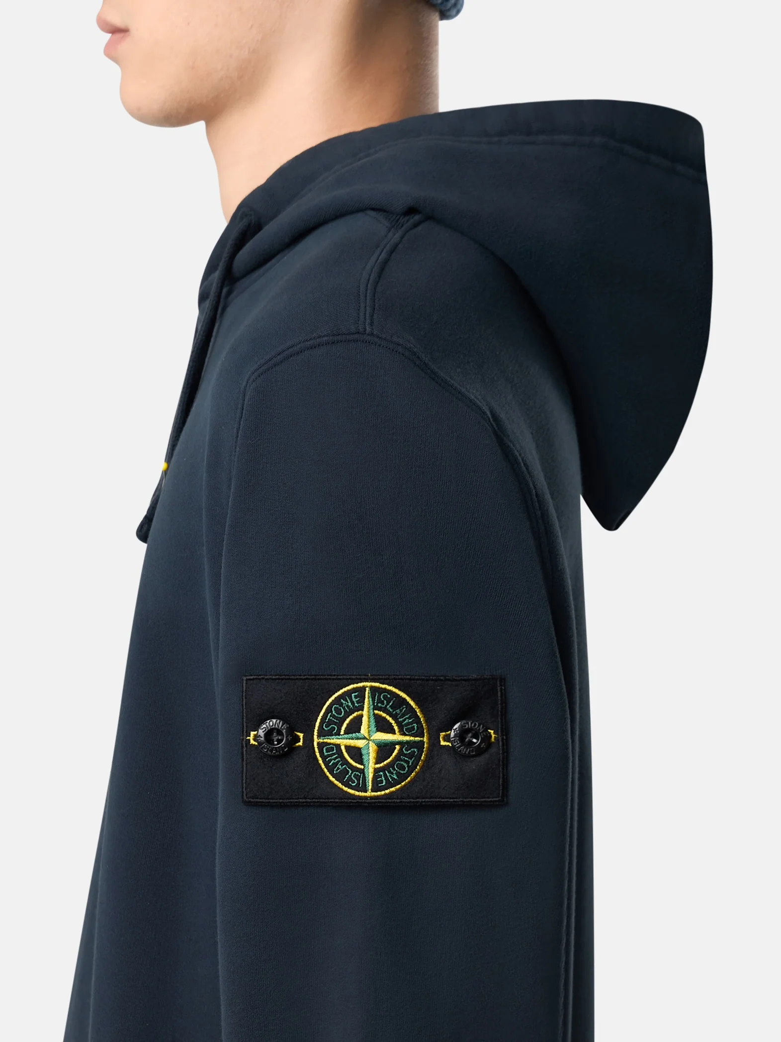 Stone Island Organic Cotton Hoodie In Navy - Image 2