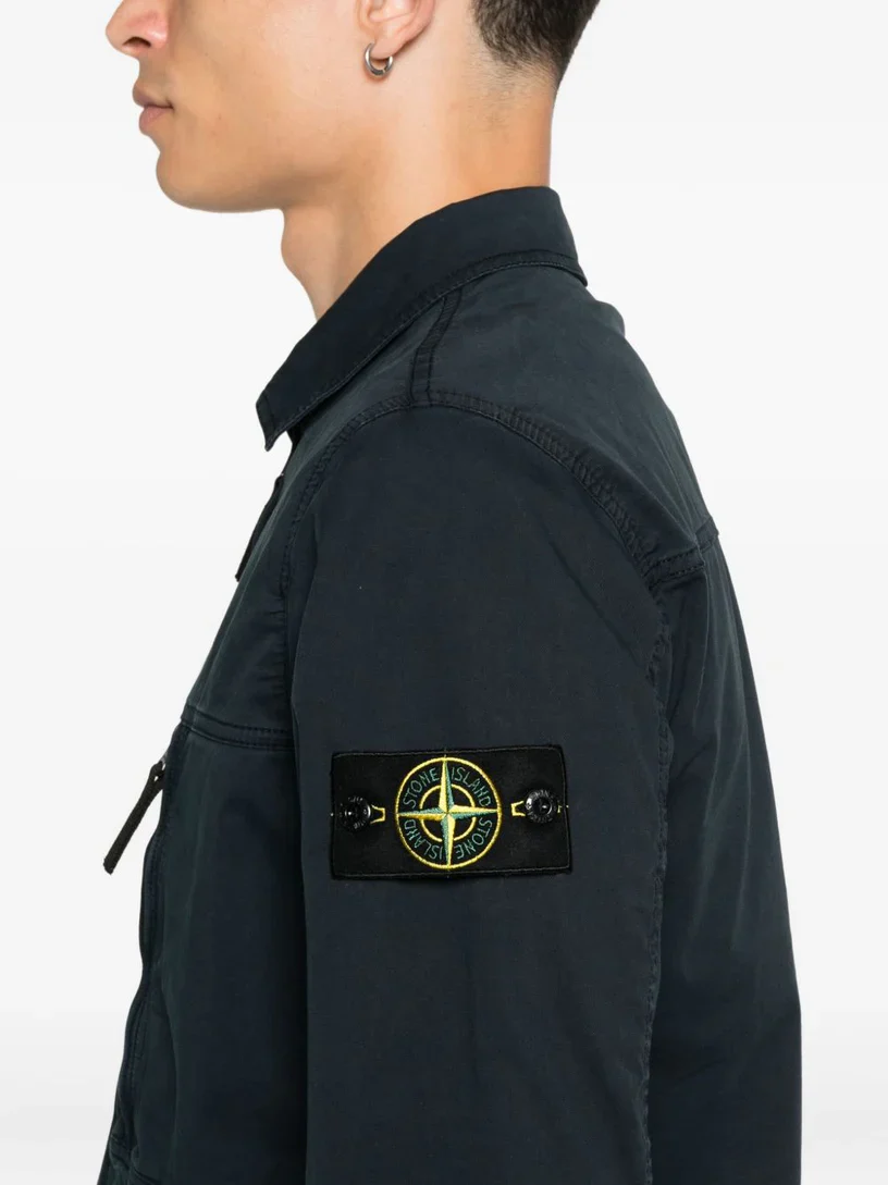 Stone Island Supima Cotton Twill Stretch Overshirt in Navy - Image 2