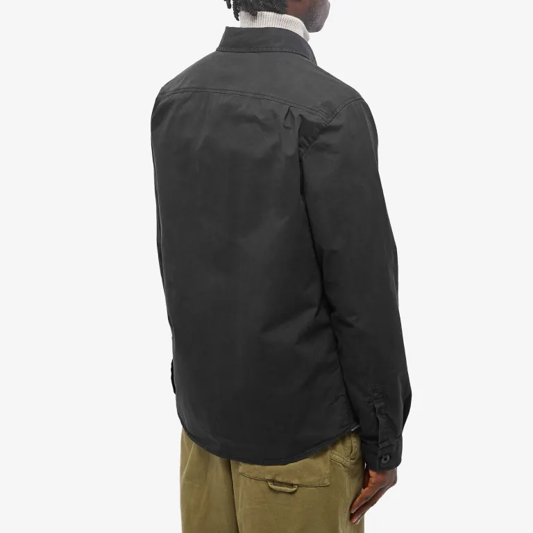 Stone Island Supima Cotton Twill Stretch-Tc Button Overshirt In Black - Image 3